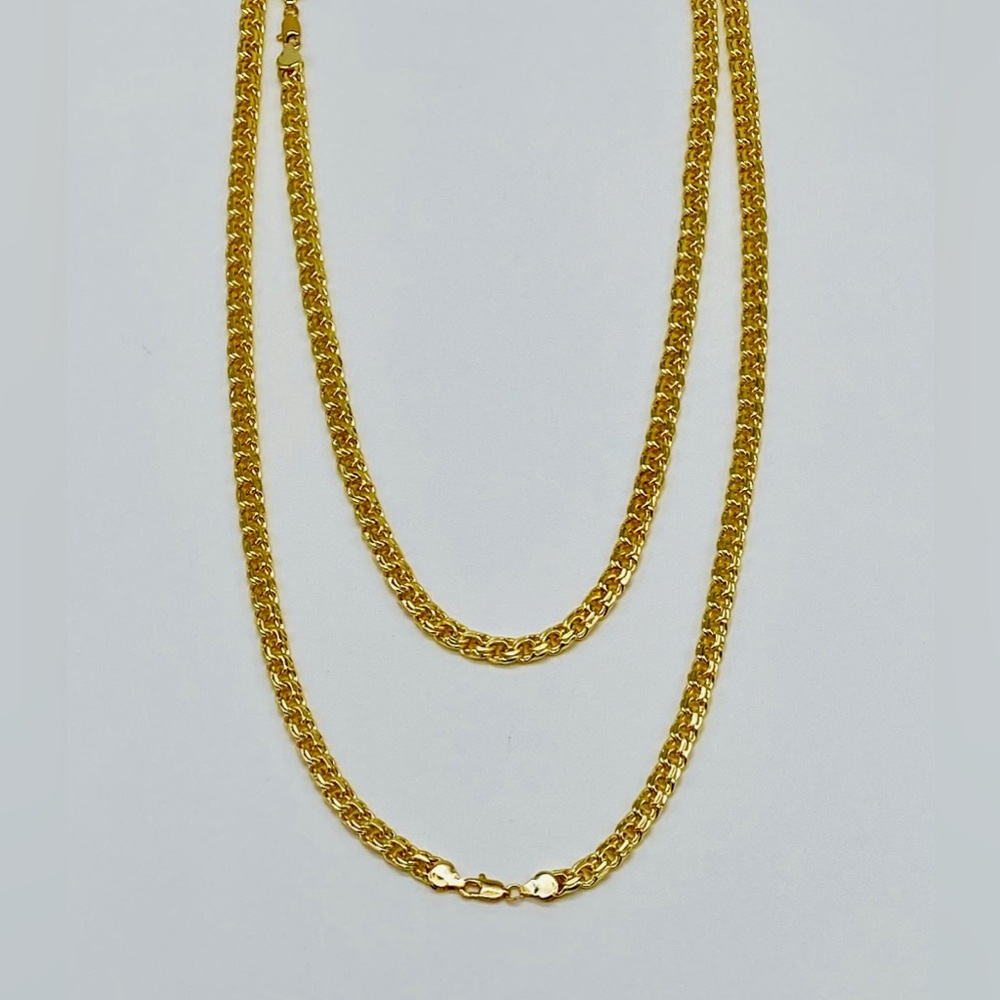 BISMARK Yellow Gold plated 14k Chain Necklaces  24” With crystal cross - Picture 6 of 17